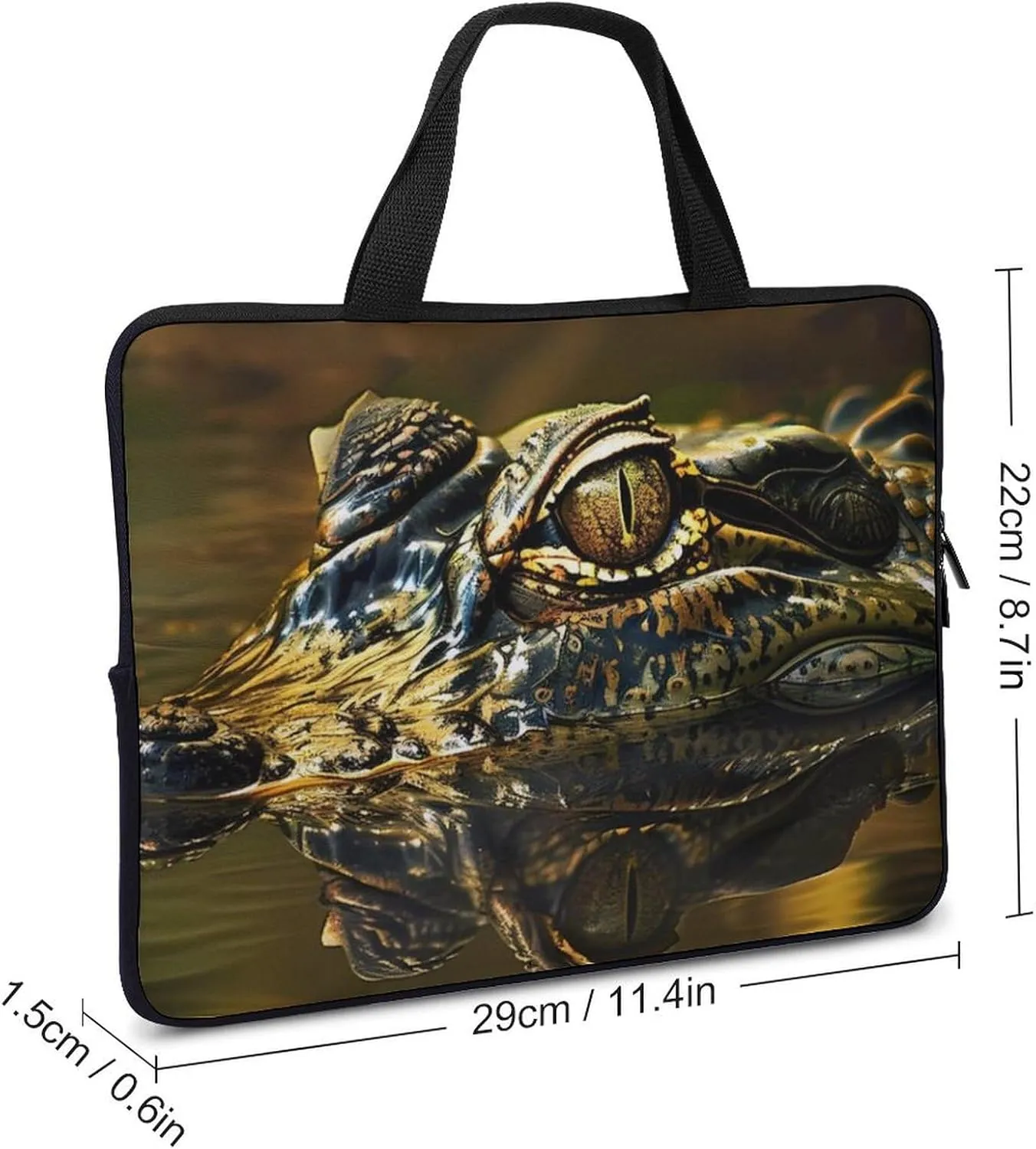 Alligator Head And Eyes Above Water Laptop Sleeve Portable Waterproof Computer Bag Pouch Handbag Protective Sleeve