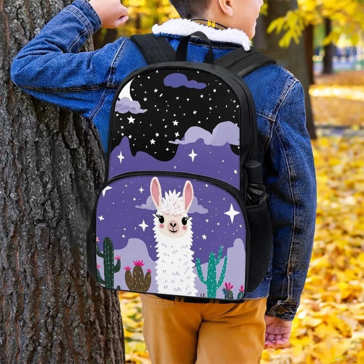 Alpaca Backpack for Girls Backpack Cute Large Space School Backpack Suitable for Age for Over 6 Years old Kids Elementary Bookbag Lightweight Travel Toddler Backpack