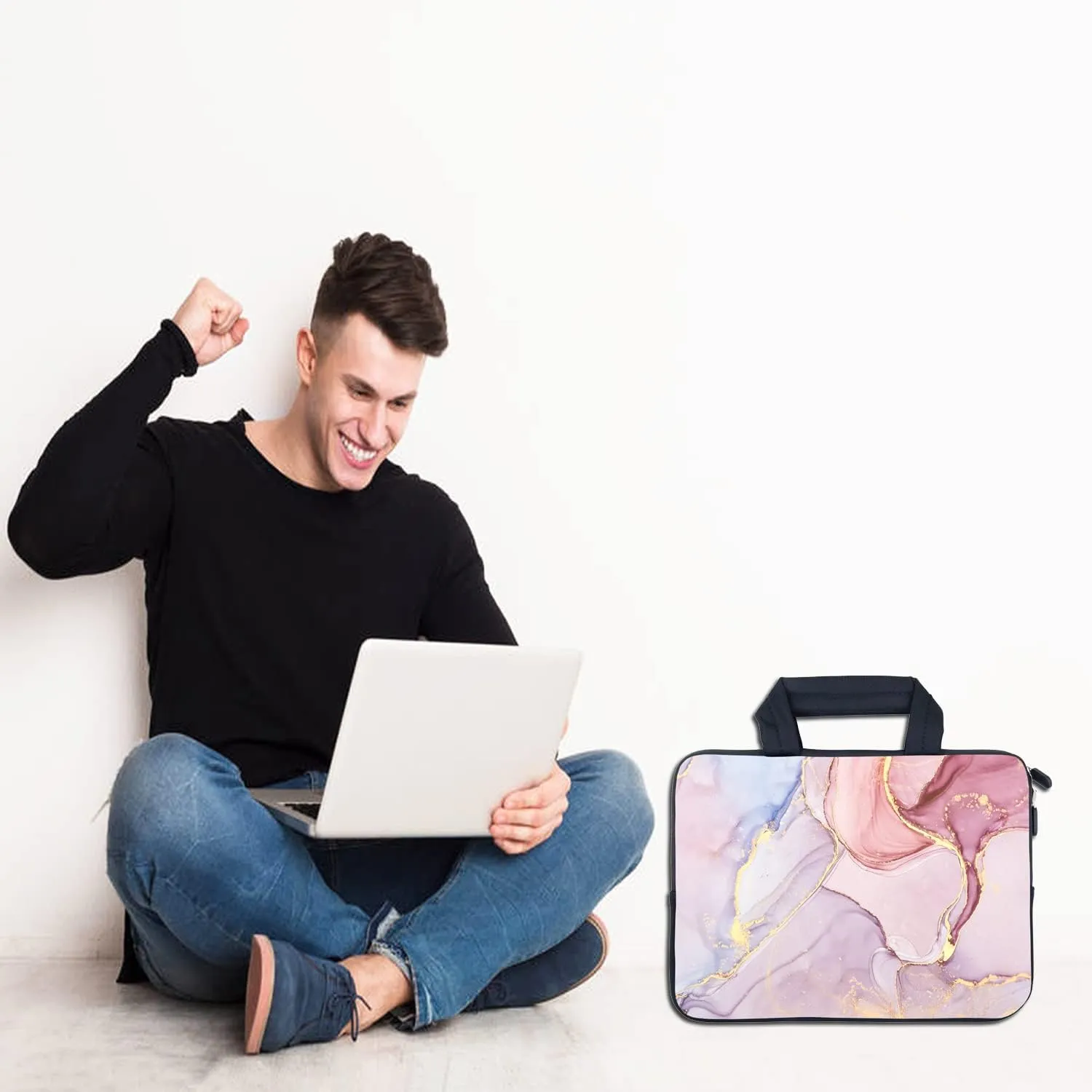 AMARY laptop sleeves 11.6" 12" Laptop Handle Bag Neoprene Notebook Carrying Pouch Chromebook Sleeves case Fit Apple MacBook Air HP DELL Lenovo Asus for men women (AMR12-02)