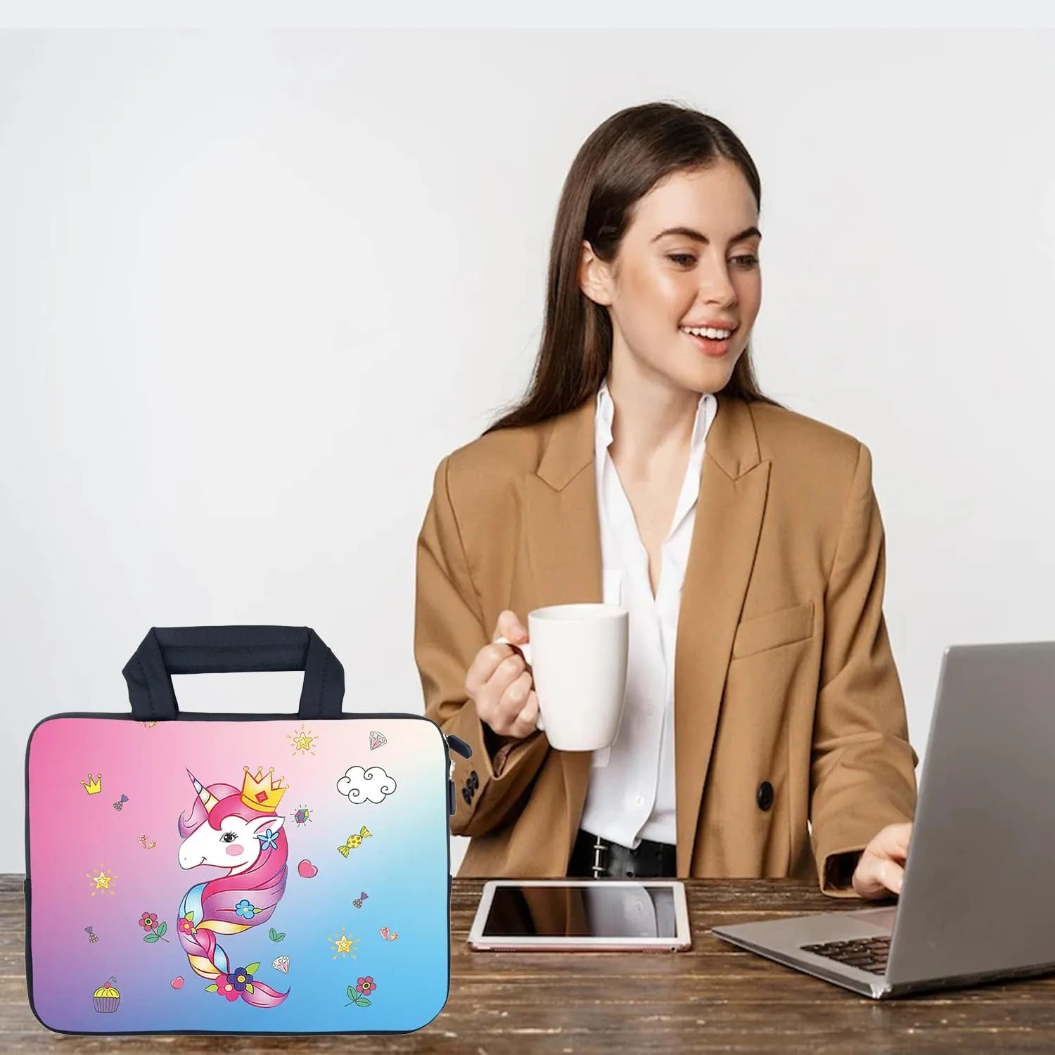 AMARY laptop sleeves 11.6" 12" Laptop Handle Bag Neoprene Notebook Carrying Pouch Chromebook Sleeves case Ultrabook Case Tablet Cover Fit Apple MacBook Air HP DELL Lenovo Asus (unicorn-1)