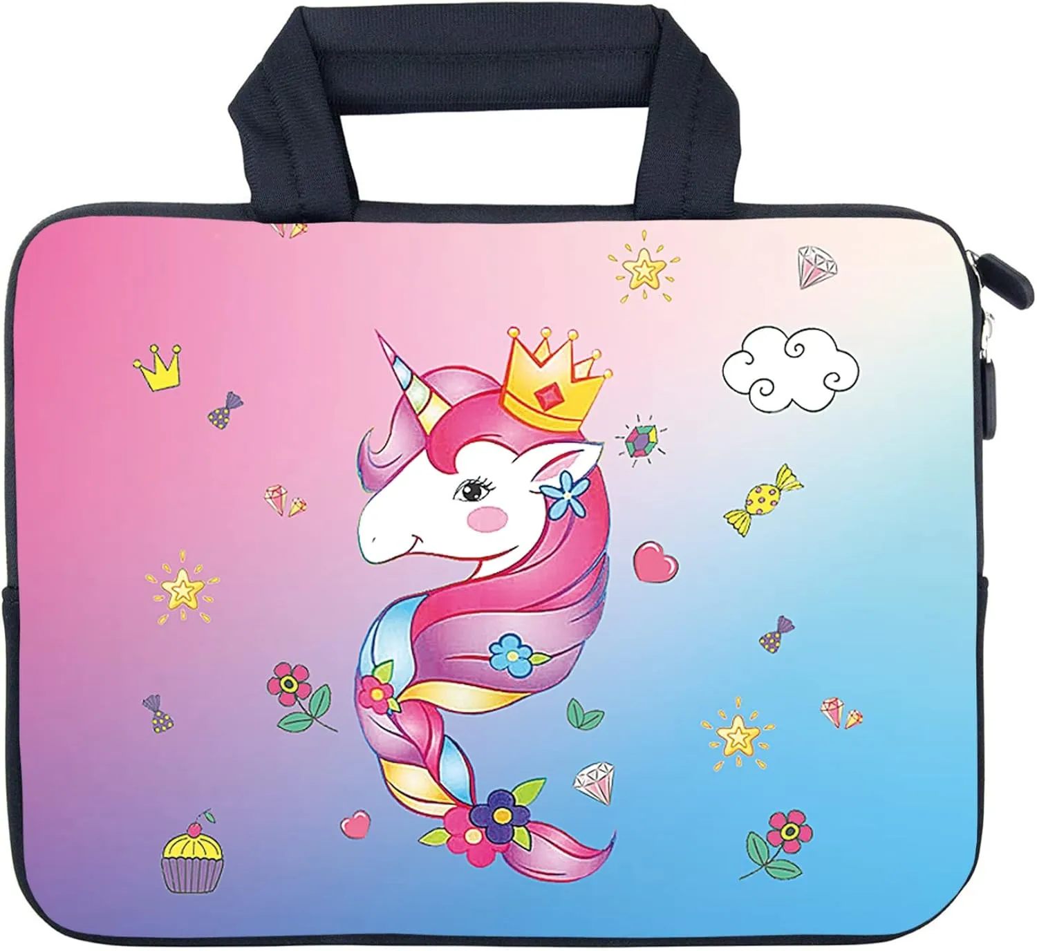 AMARY laptop sleeves 11.6" 12" Laptop Handle Bag Neoprene Notebook Carrying Pouch Chromebook Sleeves case Ultrabook Case Tablet Cover Fit Apple MacBook Air HP DELL Lenovo Asus (unicorn-1)