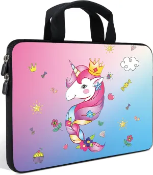 AMARY laptop sleeves 11.6" 12" Laptop Handle Bag Neoprene Notebook Carrying Pouch Chromebook Sleeves case Ultrabook Case Tablet Cover Fit Apple MacBook Air HP DELL Lenovo Asus (unicorn-1)