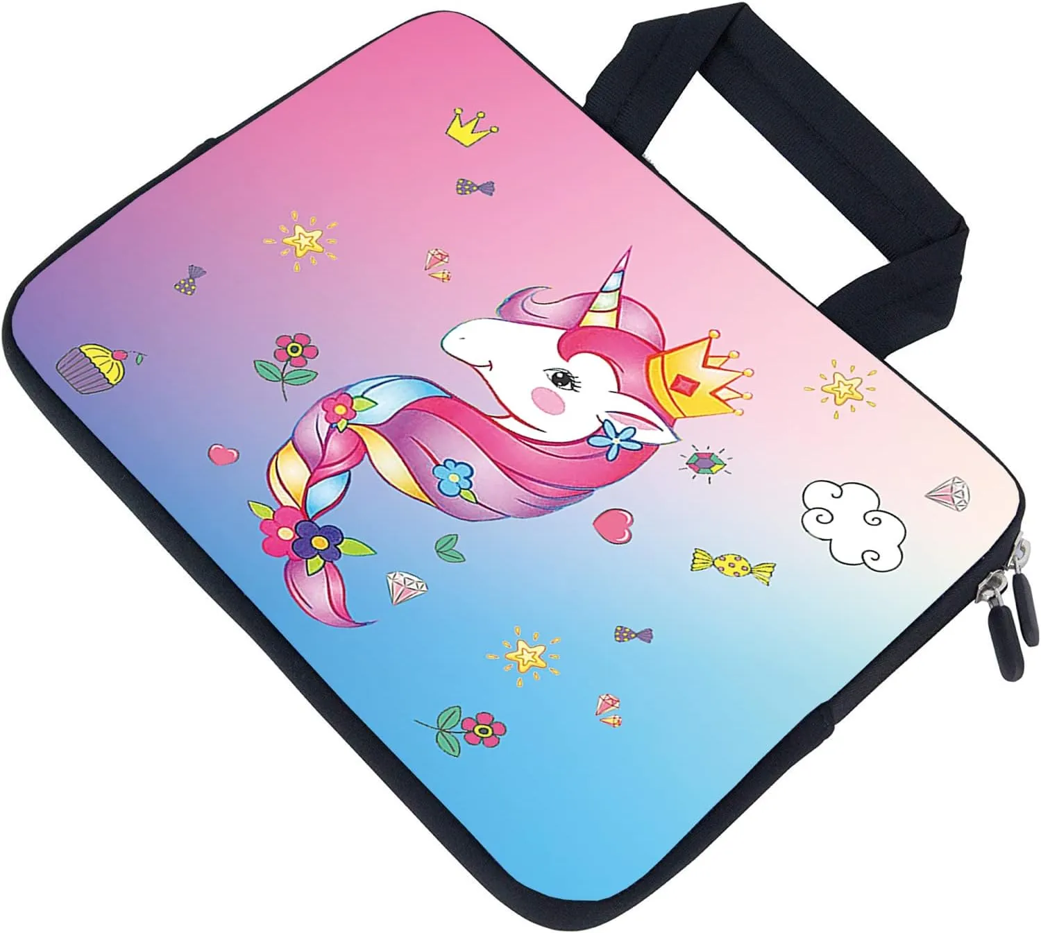AMARY laptop sleeves 11.6" 12" Laptop Handle Bag Neoprene Notebook Carrying Pouch Chromebook Sleeves case Ultrabook Case Tablet Cover Fit Apple MacBook Air HP DELL Lenovo Asus (unicorn-1)