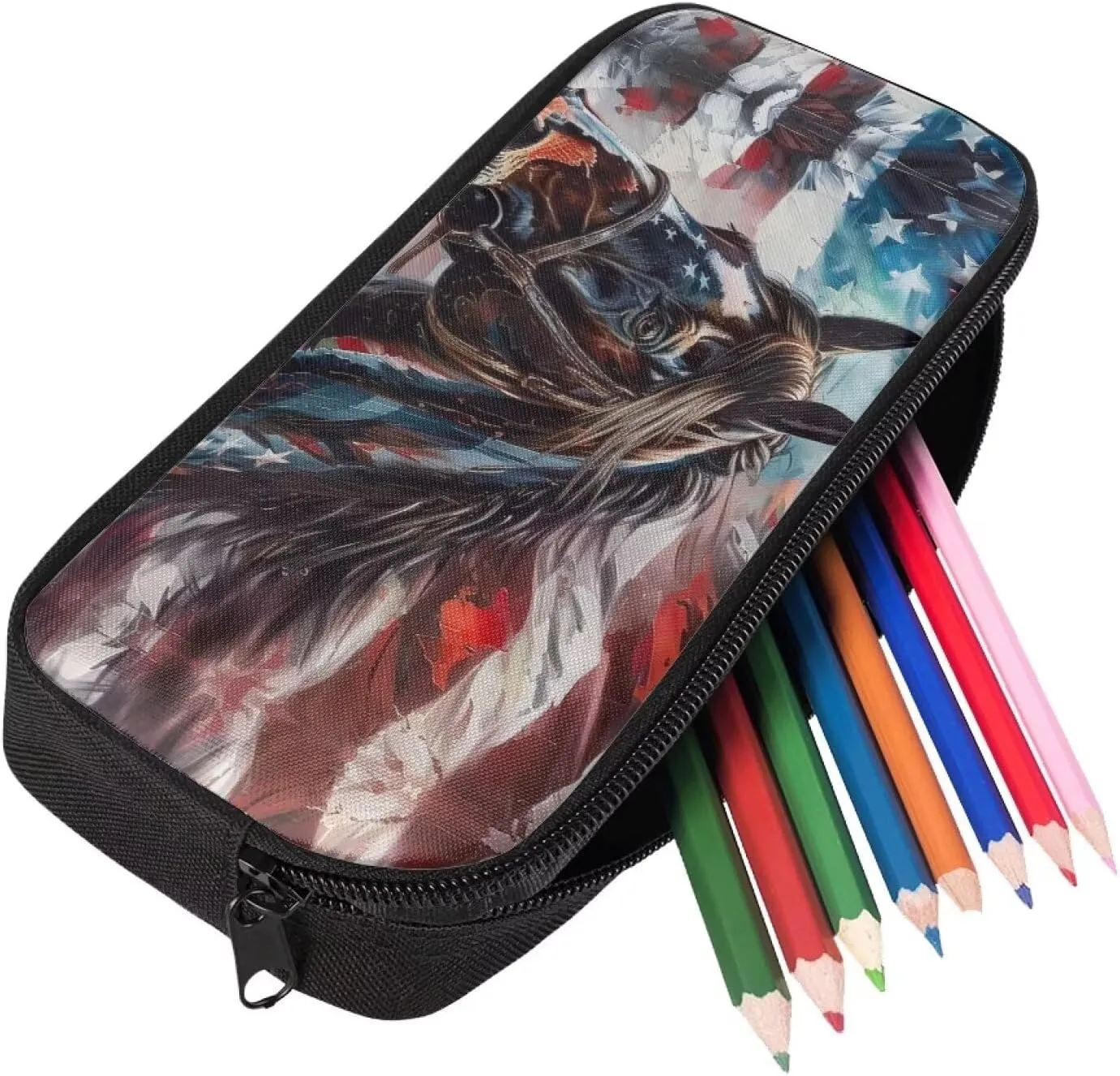 American Flag Backpack for Girls Kids Backpack Set Waterproof Lightweight School Bag Reusable Foldable Meal Bag Pen Case for Travel Outdoor Picnic