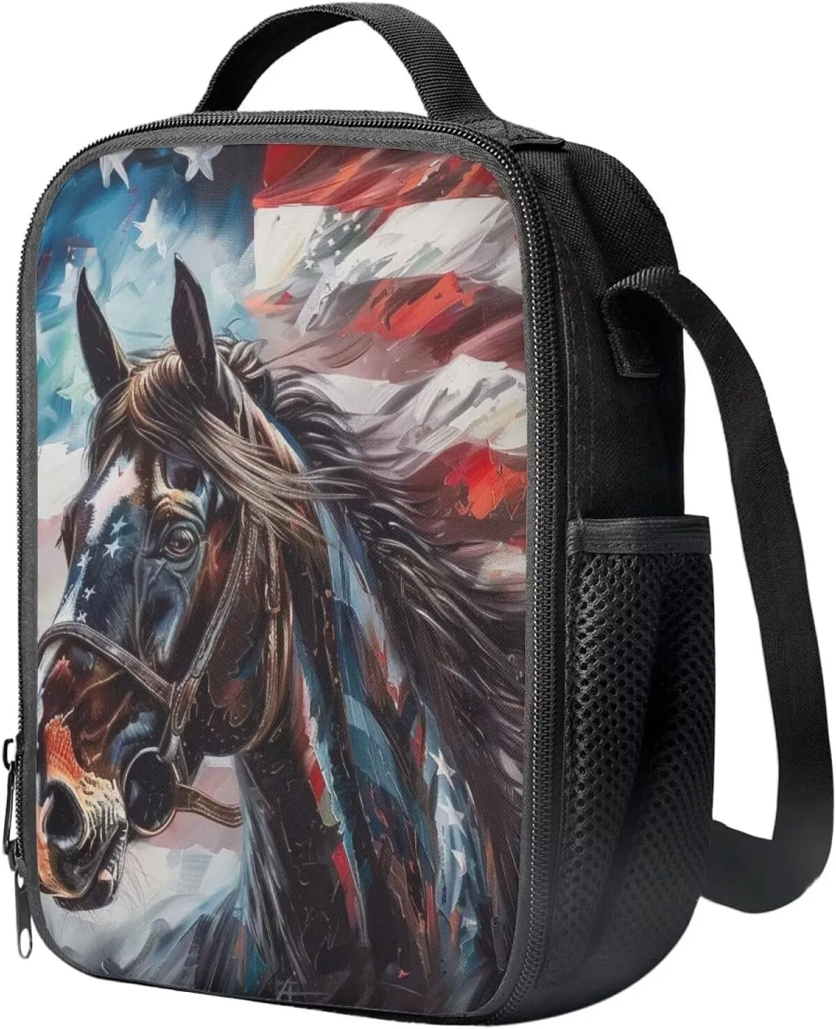 American Flag Backpack for Girls Kids Backpack Set Waterproof Lightweight School Bag Reusable Foldable Meal Bag Pen Case for Travel Outdoor Picnic