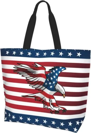 American Grocery Bag American Flag Shopping Bag America Handbag Bags American Tote Bag Flag Bags