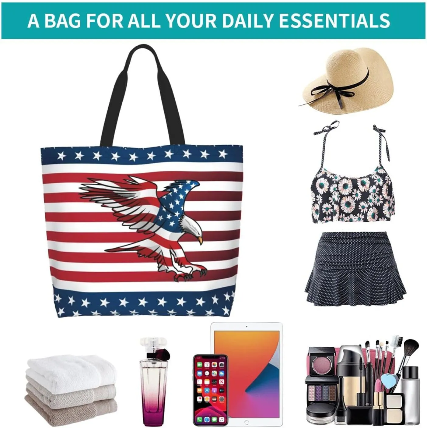 American Grocery Bag American Flag Shopping Bag America Handbag Bags American Tote Bag Flag Bags