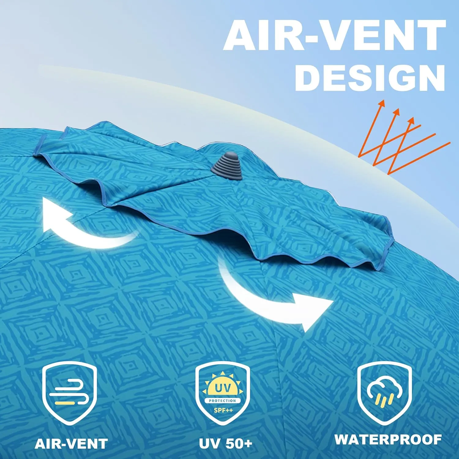 AMMSUN 7ft Heavy Duty High Wind Beach Umbrella with Sand Anchor & Tilt Sun Shelter UV 50  Protection Outdoor Sunshade Umbrellas Carry Bag for Patio Garden Pool Backyard Teal