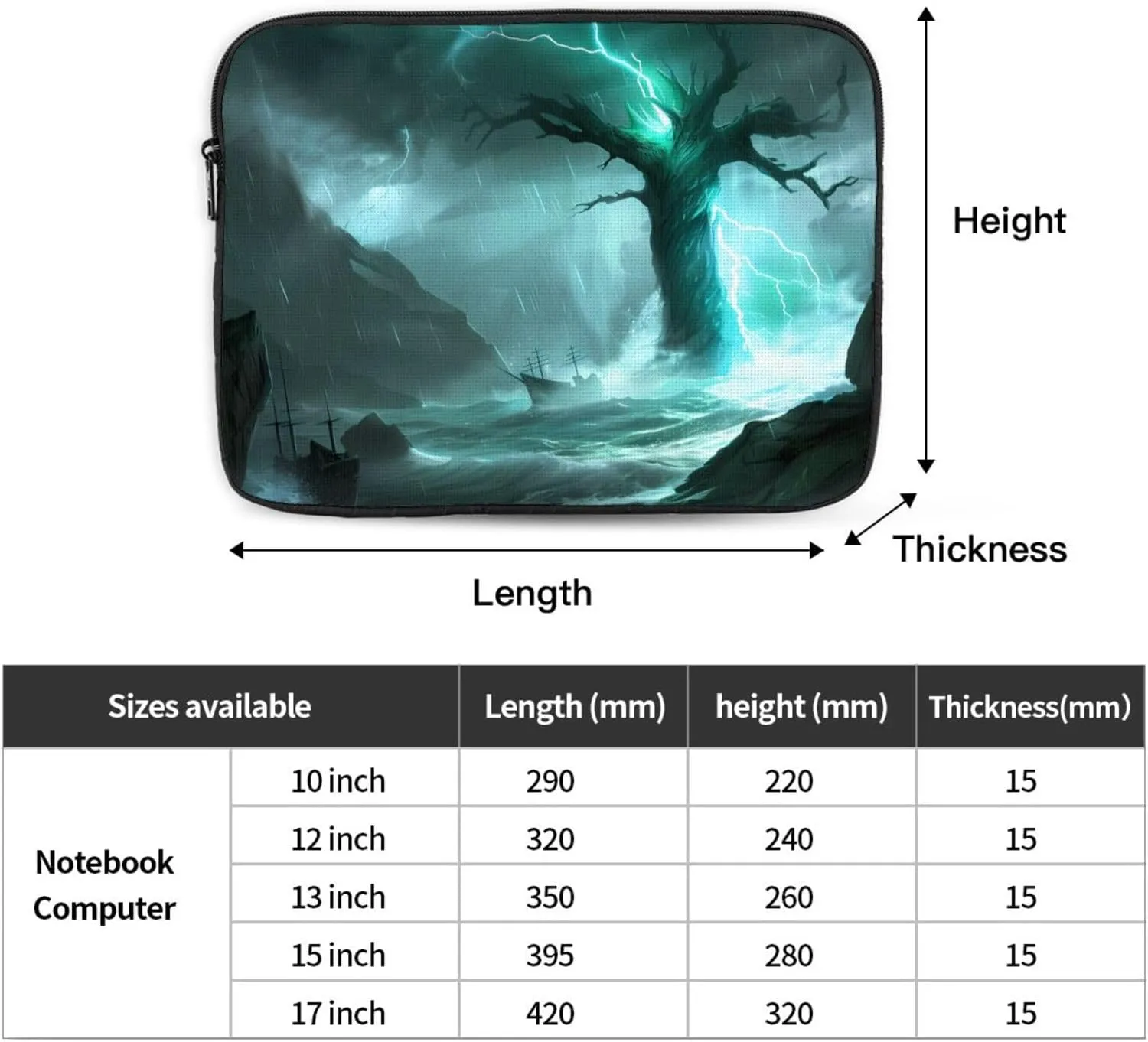 Ancient Tree In The Storm Laptop Inner Bag Laptop Sleeve Case Briefcase Carrying Laptop Cover