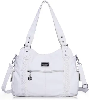 Angel Barcelo Roomy Fashion Hobo Womens Handbags Ladies Purse Satchel Shoulder Bags Tote Washed Leather Bag