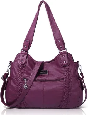 Angel Barcelo Roomy Fashion Hobo Womens Handbags Ladies Purse Satchel Shoulder Bags Tote Washed Leather Bag