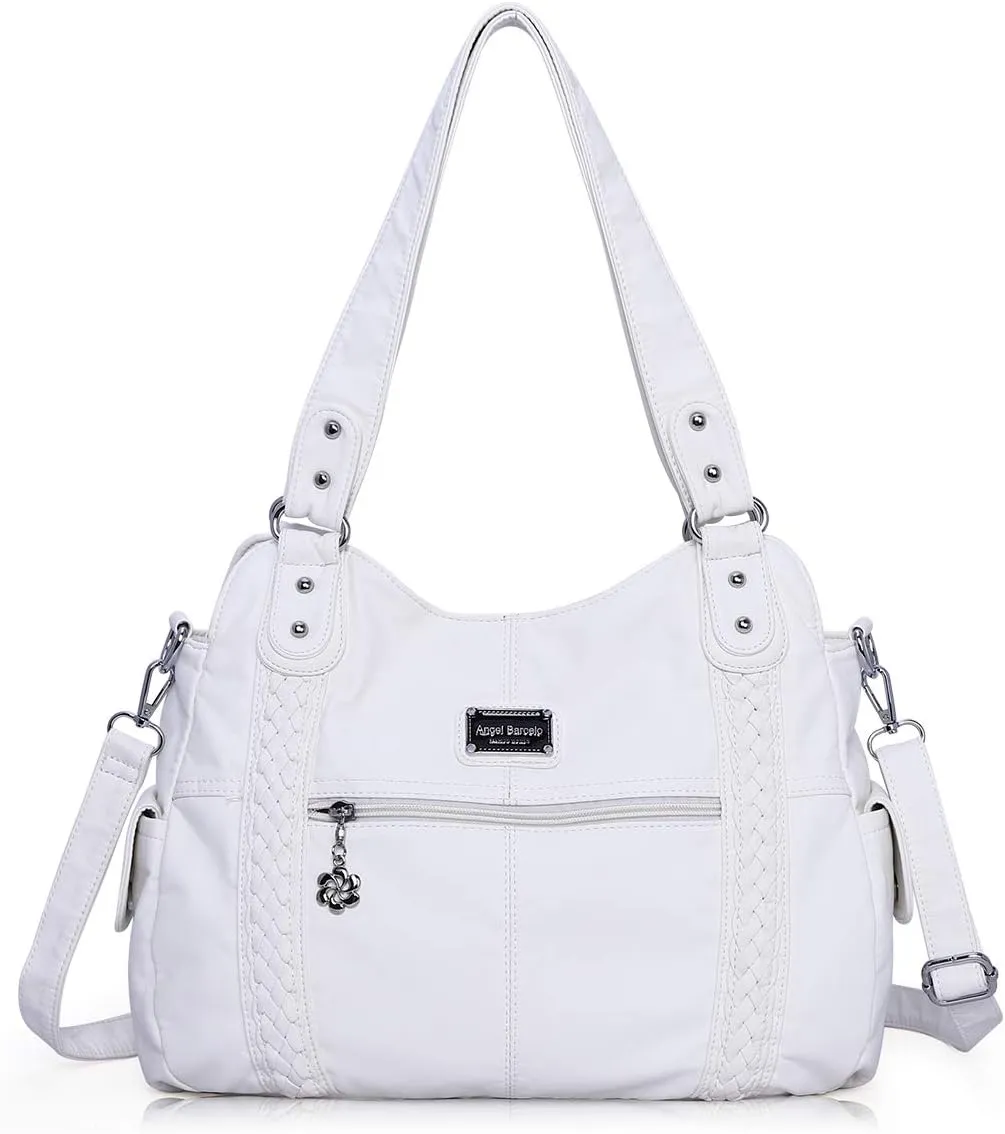 Angel Barcelo Roomy Fashion Hobo Womens Handbags Ladies Purse Satchel Shoulder Bags Tote Washed Leather Bag