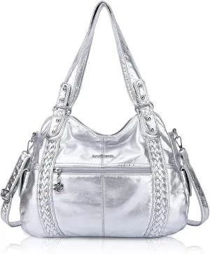Angel Barcelo Roomy Fashion Hobo Womens Handbags Ladies Purse Satchel Shoulder Bags Tote Washed Leather Bag