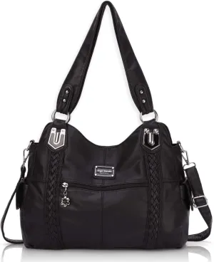Angel Barcelo Roomy Fashion Hobo Womens Handbags Ladies Purse Satchel Shoulder Bags Tote Washed Leather Bag