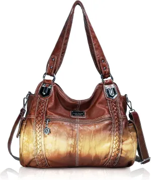 Angel Barcelo Roomy Fashion Hobo Womens Handbags Ladies Purse Satchel Shoulder Bags Tote Washed Leather Bag