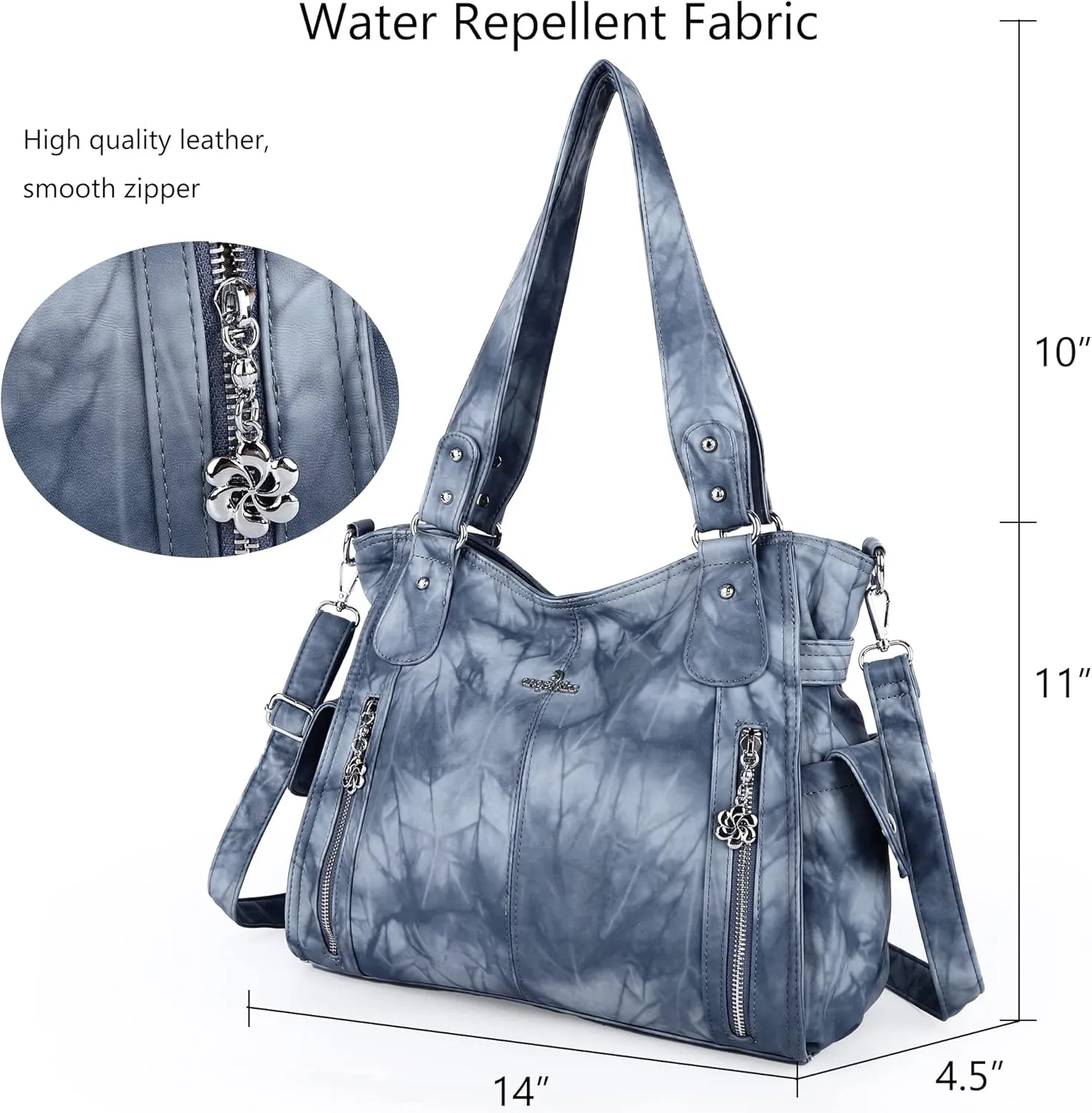 Angel Kiss Handbags for Womens Top-Handle Hobo Purse Roomy Casual Shoulder Bags PU Tote Satchel Purse for Women