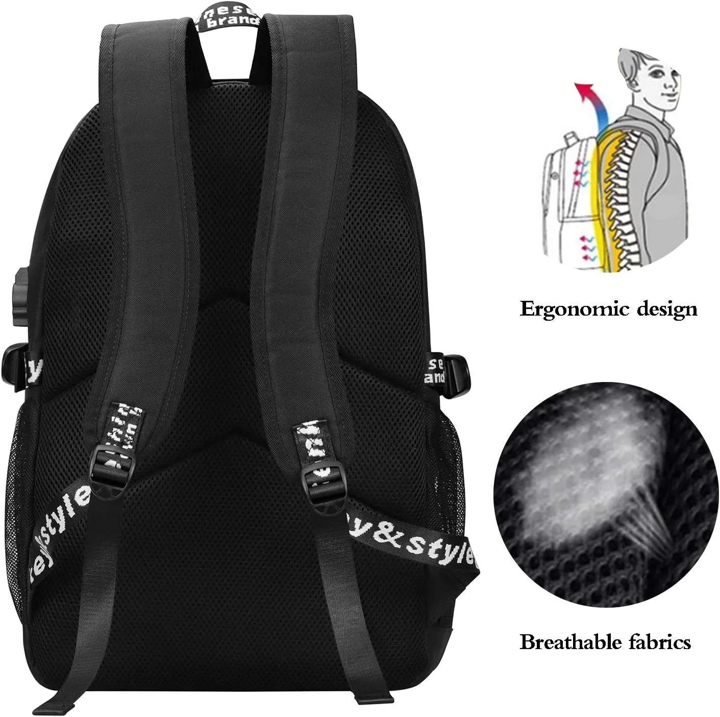 Anime Astronaut Backpack for Boys, School Bags Glow Bookbags for Teenagers