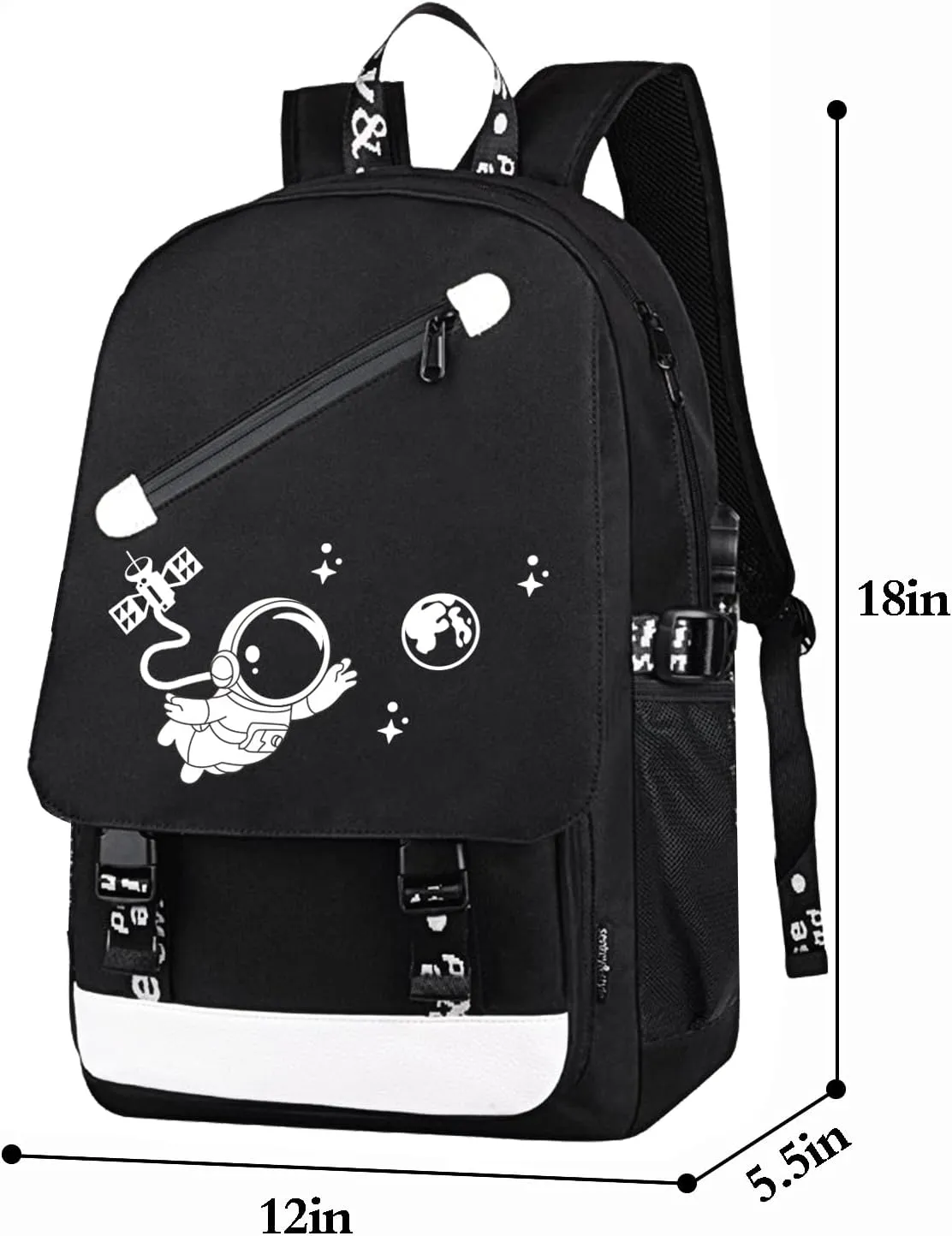 Anime Astronaut Backpack for Boys, School Bags Glow Bookbags for Teenagers