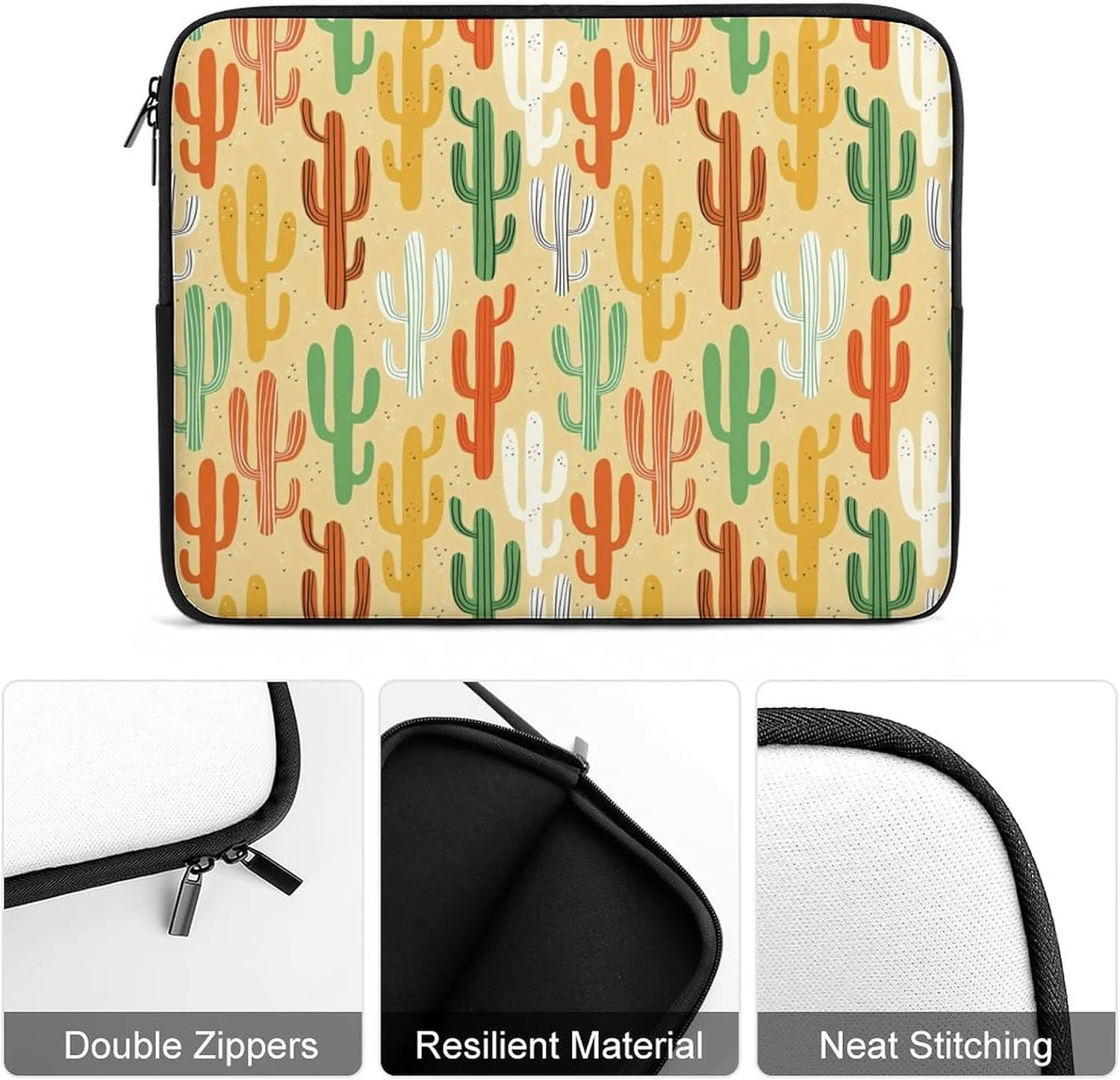 Anime Succulent Cactus Plant Laptop Bag Travel Notebook Laptops Sleeve 12inch for Men Women Computer Shockproof Storage Bag Business Trip Camping Organizer Protective Zipper Carry Case