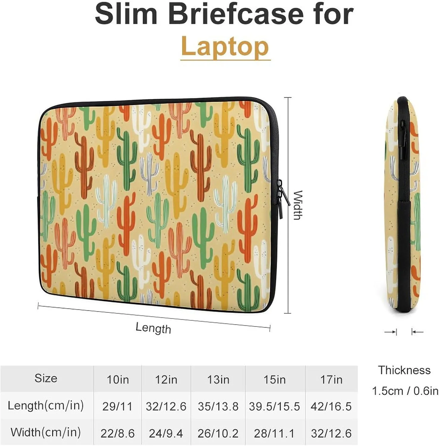 Anime Succulent Cactus Plant Laptop Bag Travel Notebook Laptops Sleeve 12inch for Men Women Computer Shockproof Storage Bag Business Trip Camping Organizer Protective Zipper Carry Case