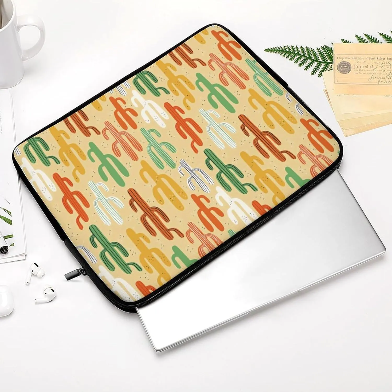 Anime Succulent Cactus Plant Laptop Bag Travel Notebook Laptops Sleeve 12inch for Men Women Computer Shockproof Storage Bag Business Trip Camping Organizer Protective Zipper Carry Case
