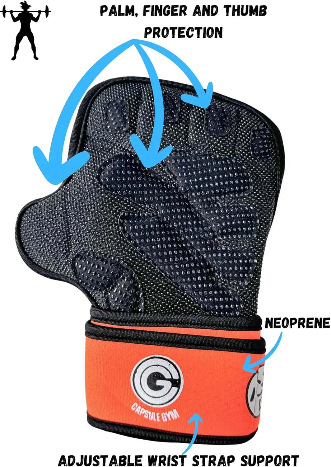 Anime Ventilated Weightlifting Workout Gloves with Wrist Support for Men and Women | Ideal for Weightlifting, Gym Workout, Pull Ups, Cross Training