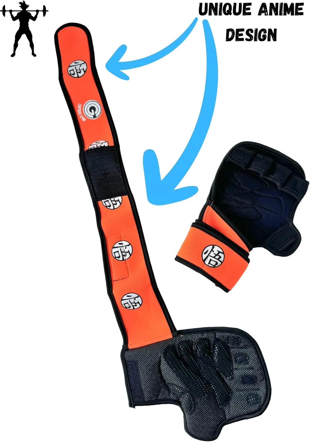 Anime Ventilated Weightlifting Workout Gloves with Wrist Support for Men and Women | Ideal for Weightlifting, Gym Workout, Pull Ups, Cross Training
