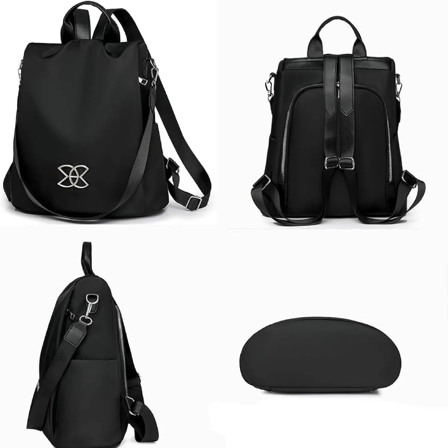 Anti-Theft Large Capacity Backpack for Women, Waterproof Oxford Crossbody Bag with Adjustable Strap for Travel Use (Black)