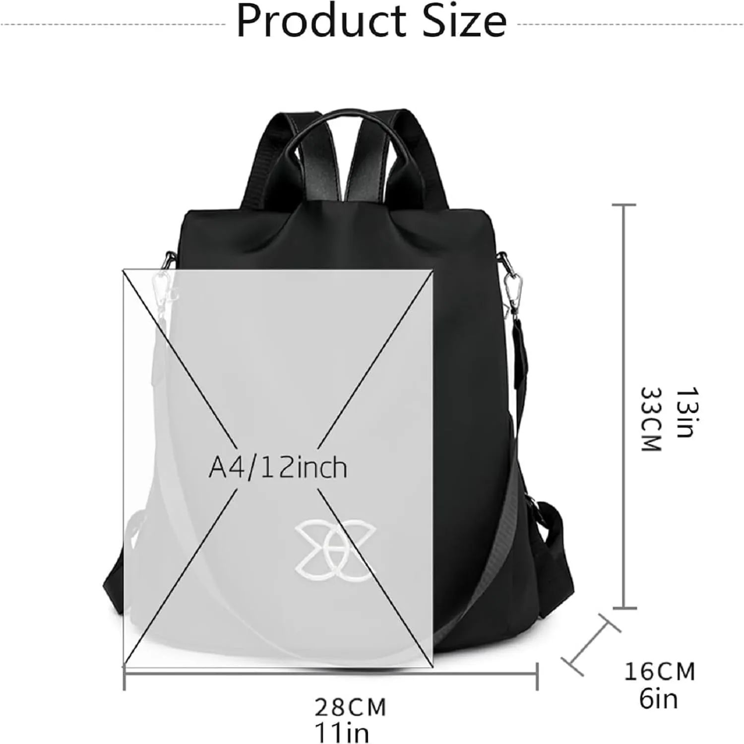 Anti-Theft Large Capacity Backpack for Women, Waterproof Oxford Crossbody Bag with Adjustable Strap for Travel Use (Brown)
