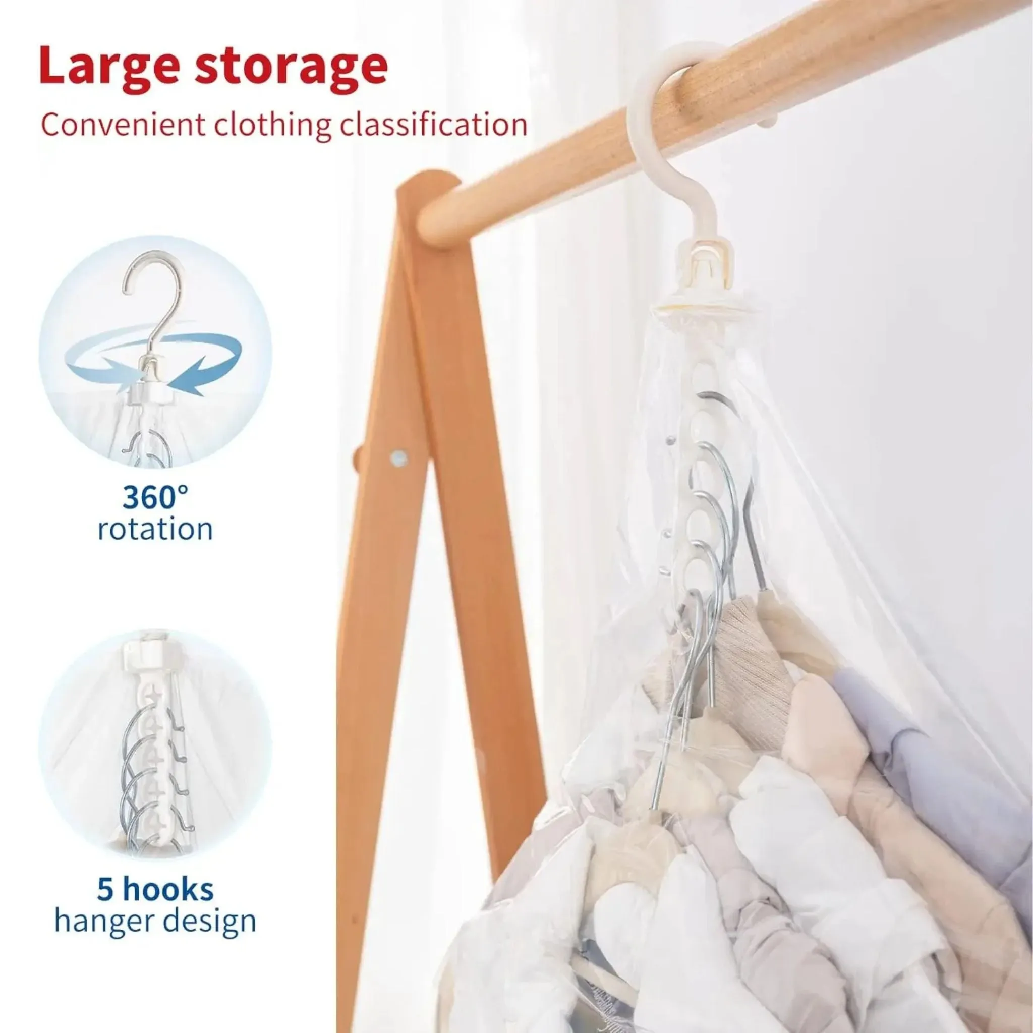 ANYHOUZ Vacuum Storage Bag 1PC Airtight Sealed Hanging Compression Space Saving Closet Organizer