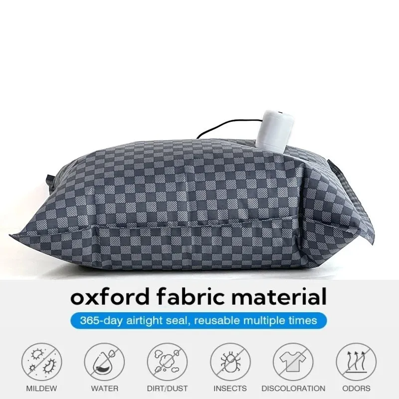 ANYHOUZ Vacuum Storage Bag 1PC Black Airtight Oxford Fabric Compression Space Saving Organizer