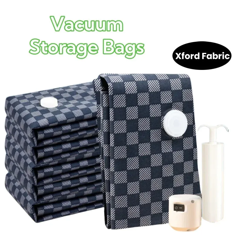 ANYHOUZ Vacuum Storage Bag 1PC Black Airtight Oxford Fabric Compression Space Saving Organizer