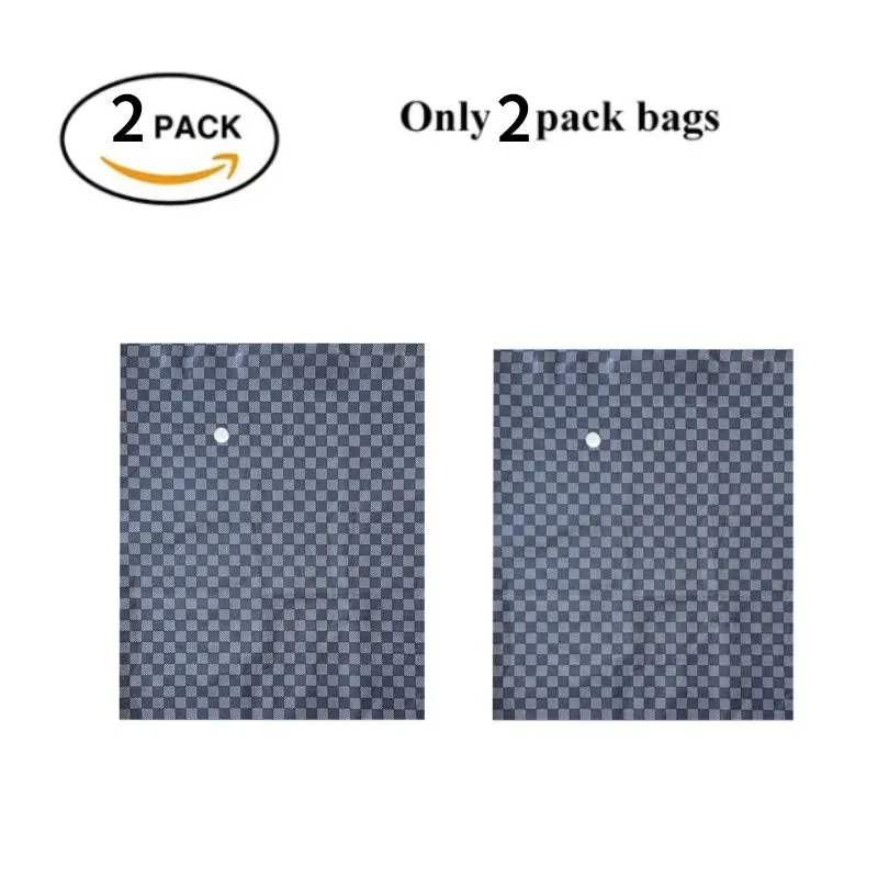 ANYHOUZ Vacuum Storage Bag 2PC Black Airtight Oxford Fabric Compression Space Saving Organizer