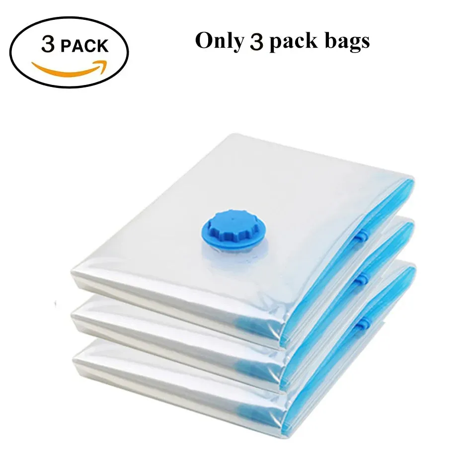 ANYHOUZ Vacuum Storage Bag 3 Pack Airtight Sealed Compression Space Saving Organizer