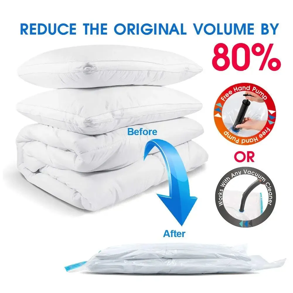 ANYHOUZ Vacuum Storage Bag 3 Pack Airtight Sealed Compression Space Saving Organizer