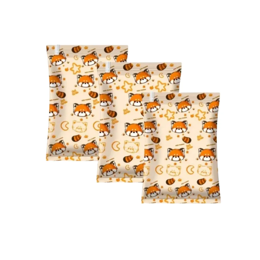 ANYHOUZ Vacuum Storage Bag 3PC Beige Printed Airtight Sealed Compression Space Saving Organizer