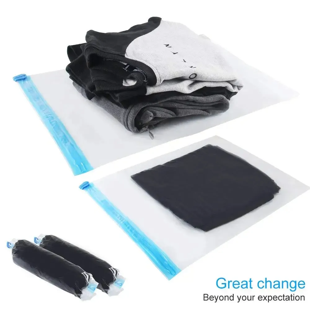 ANYHOUZ Vacuum Storage Bag 5PC Airtight Sealed Roll Up Compression Space Saving Organizer