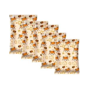 ANYHOUZ Vacuum Storage Bag 5PC Beige Printed Airtight Sealed Compression Space Saving Organizer