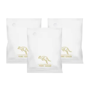 ANYHOUZ Vacuum Storage Bags 3PC White Fabric Airtight Compression Space Saving Organizer