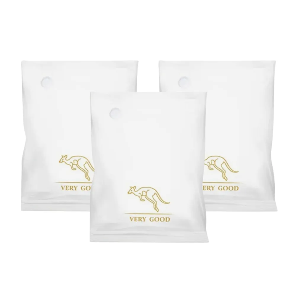 ANYHOUZ Vacuum Storage Bags 3PC White Fabric Airtight Compression Space Saving Organizer