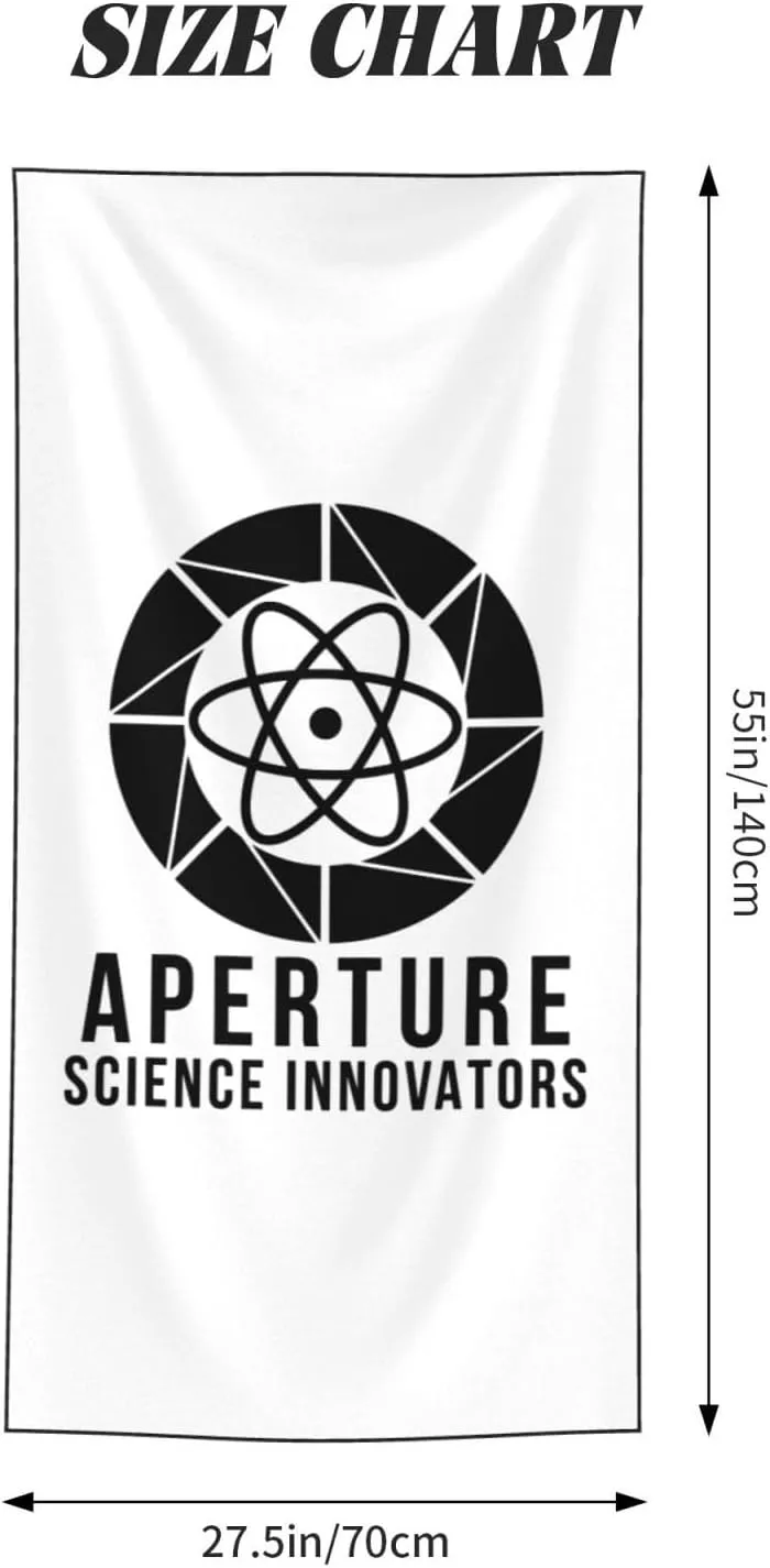 Aperture Science Innovators Beach Towel 55x27.5 Inches - Ultra Soft Quick Dry Sand Towel, Lightweight Large Bath Towel for Pool, Summer, Travel