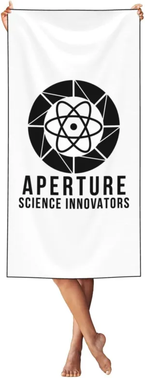 Aperture Science Innovators Beach Towel 55x27.5 Inches - Ultra Soft Quick Dry Sand Towel, Lightweight Large Bath Towel for Pool, Summer, Travel