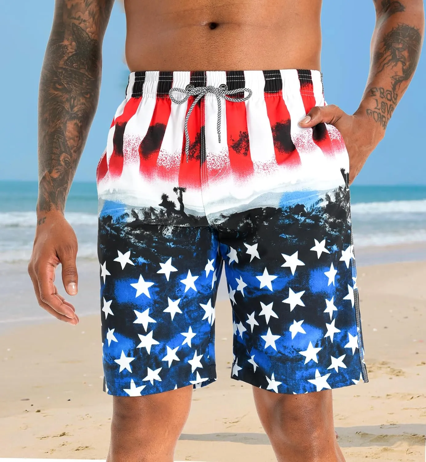 APTRO Men's Swim Trunks 9" Quick Dry Bathing Suit Big & Tall Beach Swimsuits