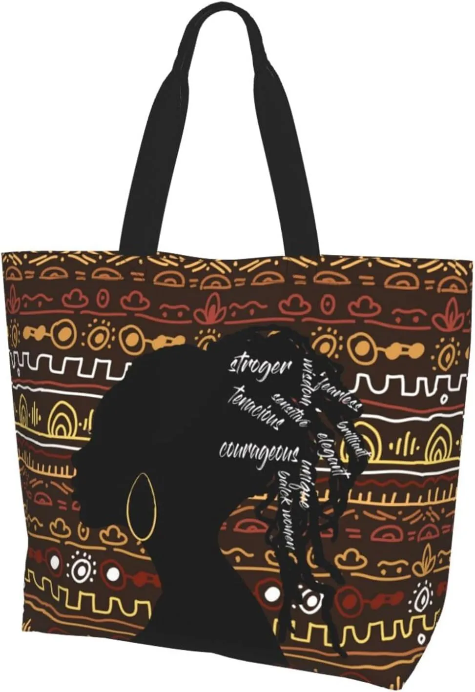 ASYG African American Black Women Shoulder Bag African Women Bags Storage Handle Shopping Bag Women Portable Bag