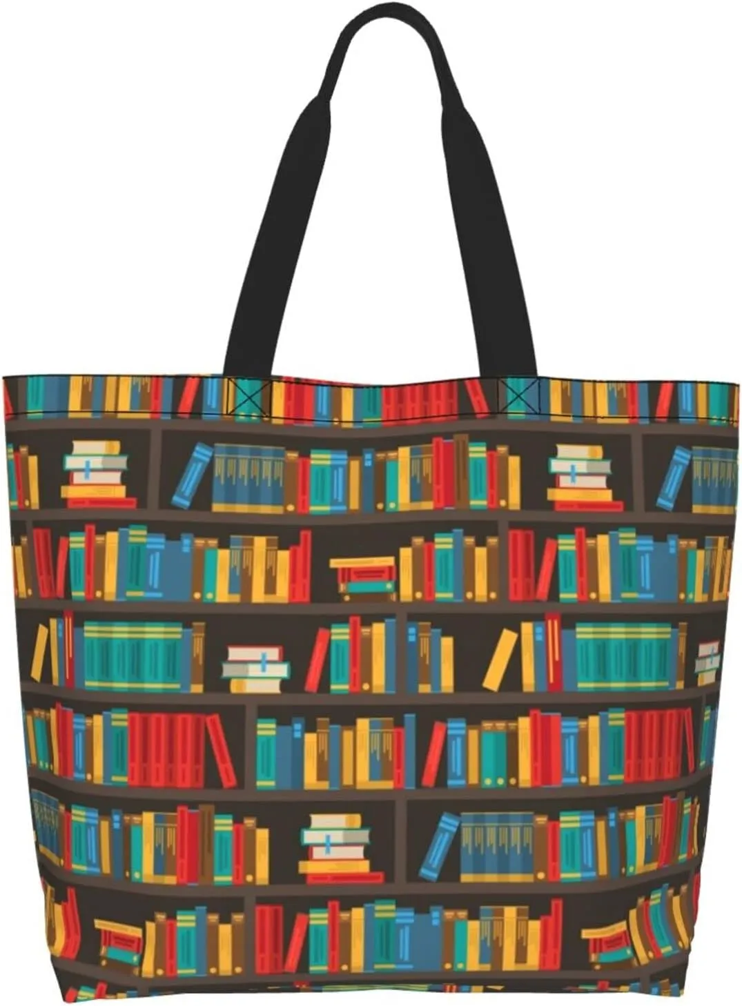 ASYG Books Tote Shoulder Bag Library Grocery Bags Storage Handle Shopping Bag Portable Cute Bag