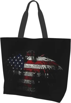 ASYG Chicago Shoulder Bag Chicago Flag Bags Storage Handle Shopping Bag Portable Chicago Bag