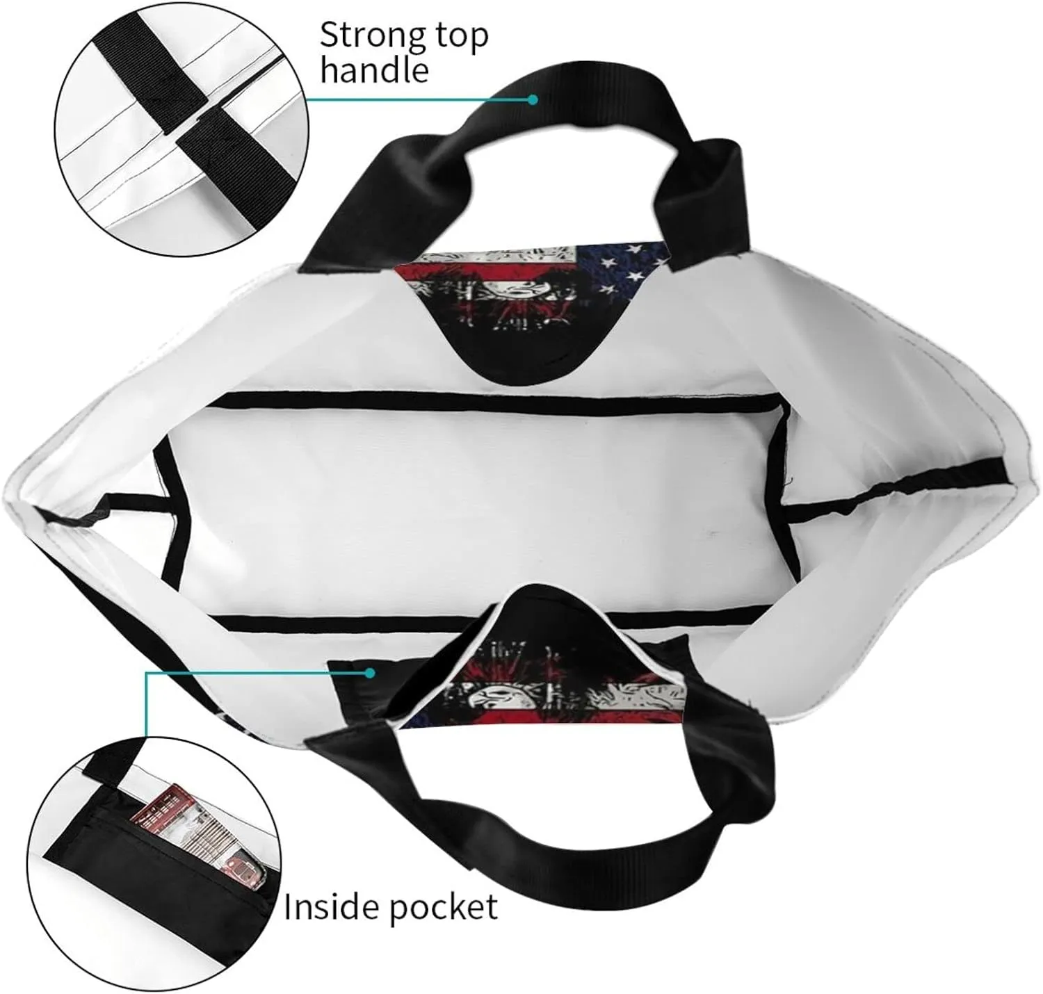 ASYG Chicago Shoulder Bag Chicago Flag Bags Storage Handle Shopping Bag Portable Chicago Bag