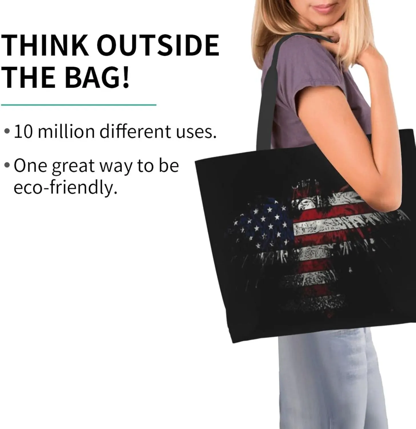 ASYG Chicago Shoulder Bag Chicago Flag Bags Storage Handle Shopping Bag Portable Chicago Bag