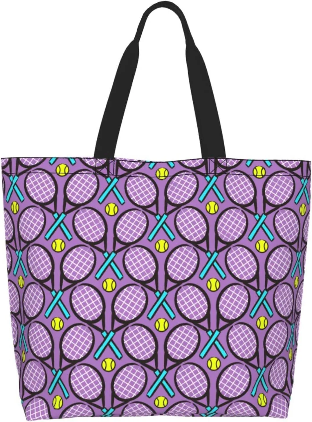 ASYG Tennis Tote Shoulder Bag Sport Grocery Bags Storage Handle Shopping Bag Tennis Portable Bag