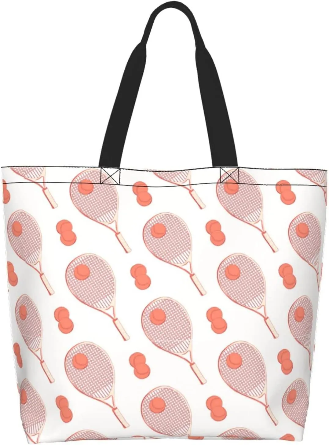 ASYG Tennis Tote Shoulder Bag Sport Grocery Bags Storage Handle Shopping Bag Tennis Portable Bag